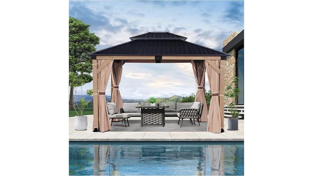 cedar gazebo with metal roof