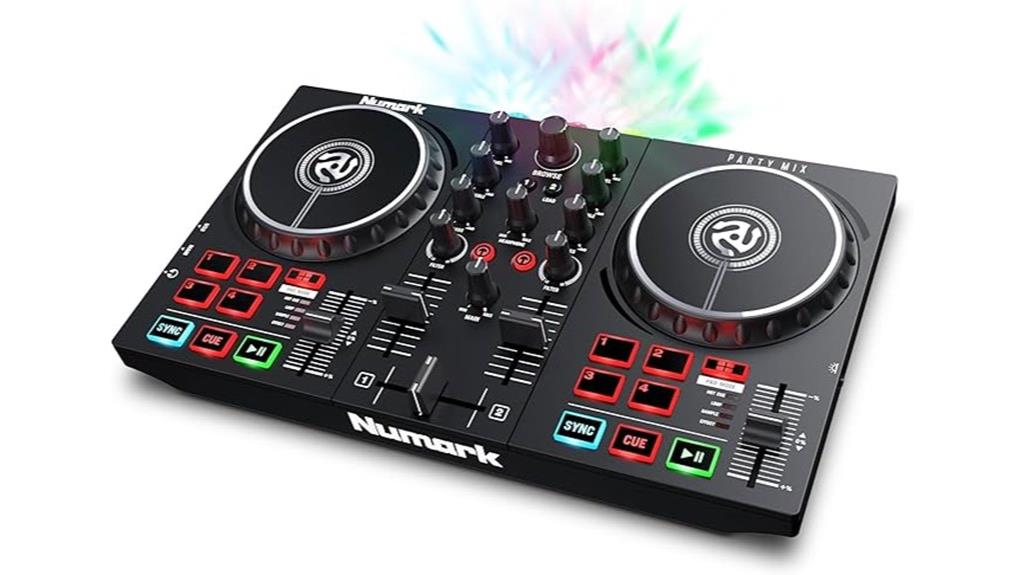 dj controller with lights