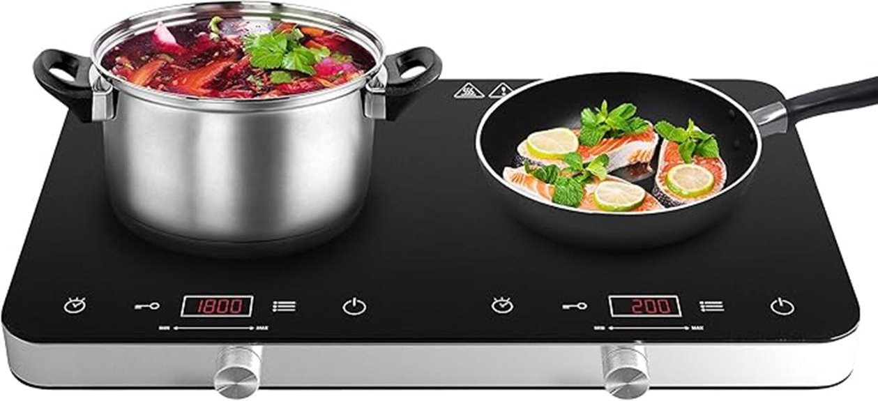 dual 1800w cooktop burner