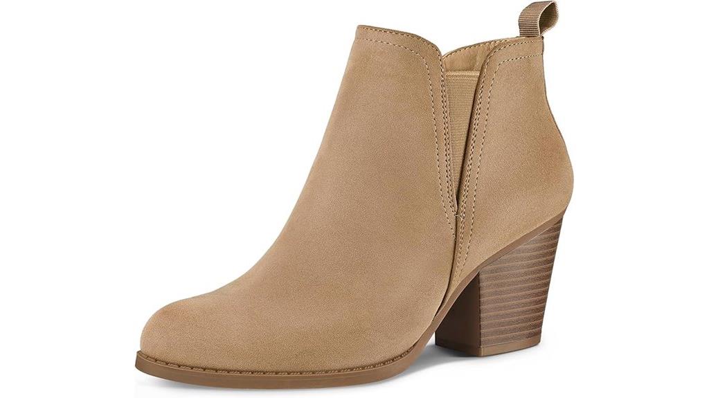 elastic panel chunky heel