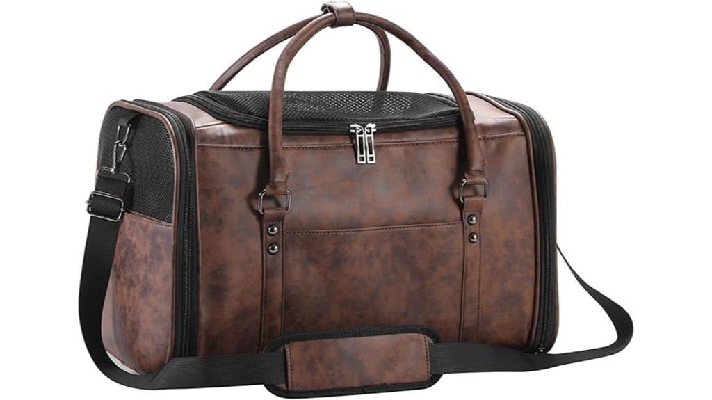 elegant leather pet carrier