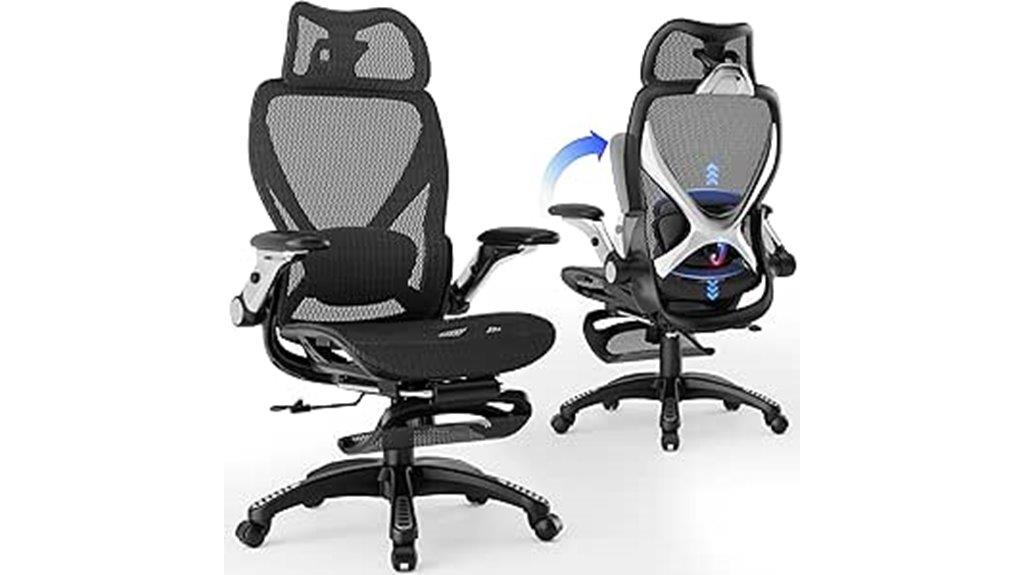 ergonomic office chair with footrest
