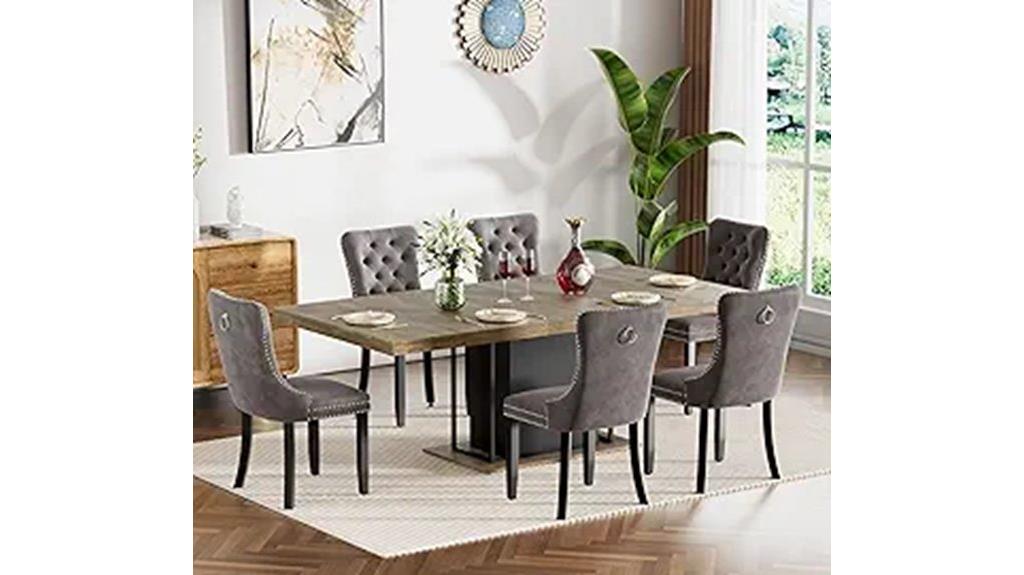extendable 6 chair dining set
