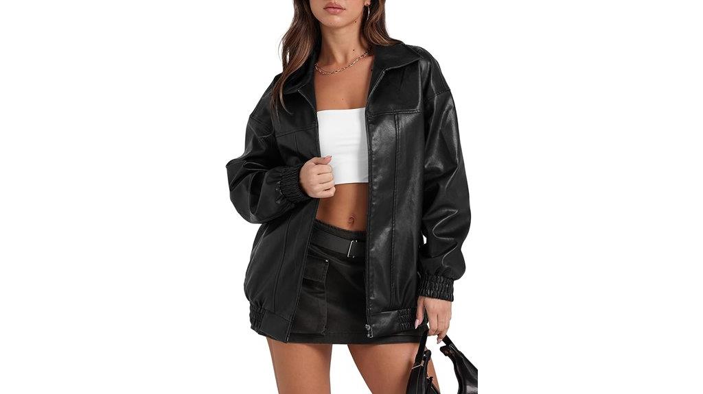 faux leather motorcycle jacket