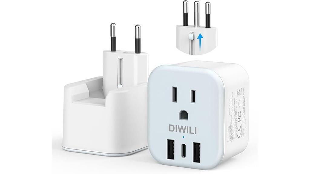 foldable european power adapter