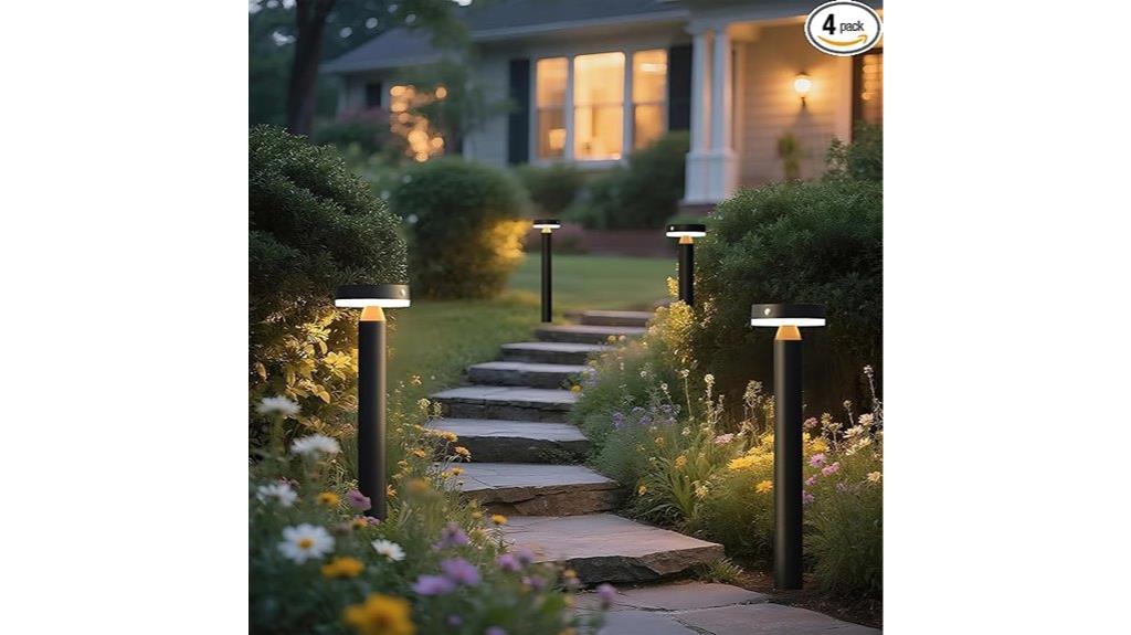four pack solar landscape lights