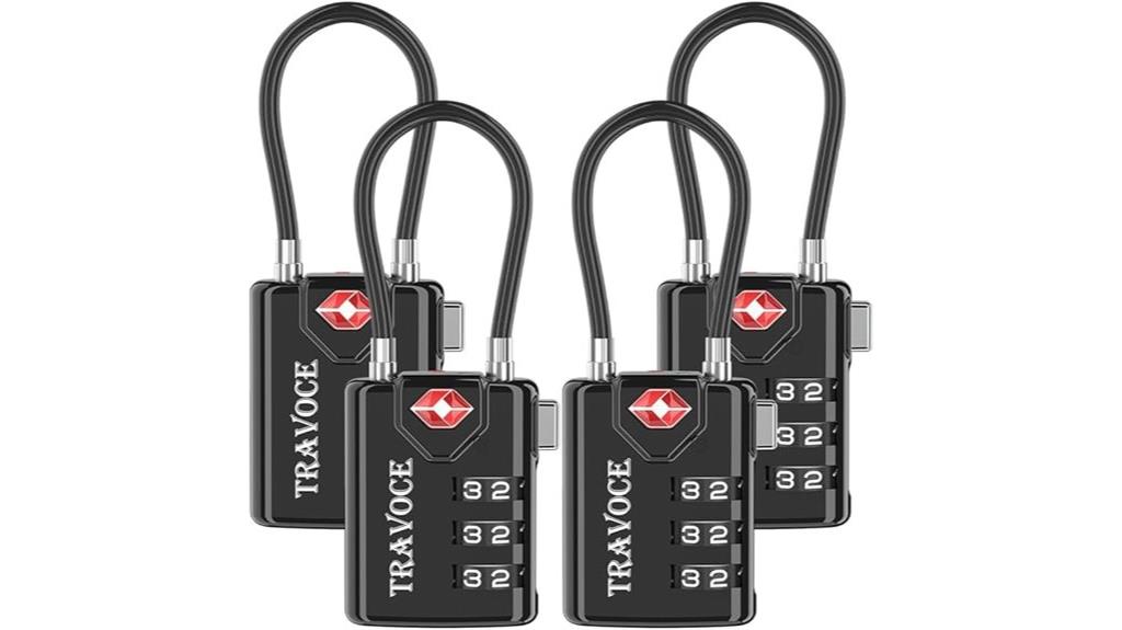four tsa approved luggage locks