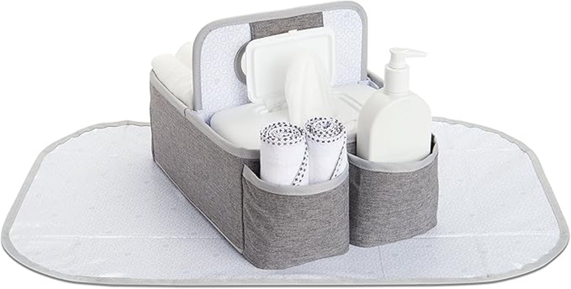 grey portable diaper organizer