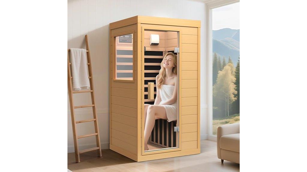 infrared sauna with controls