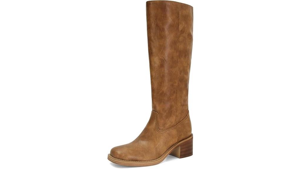 knee high block heel boots