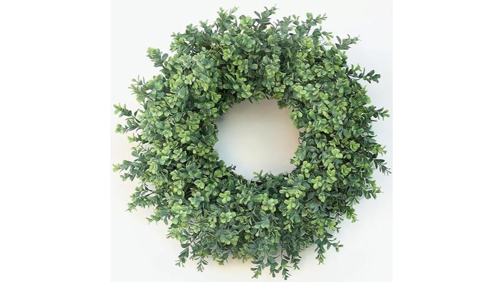 large boxwood door wreath