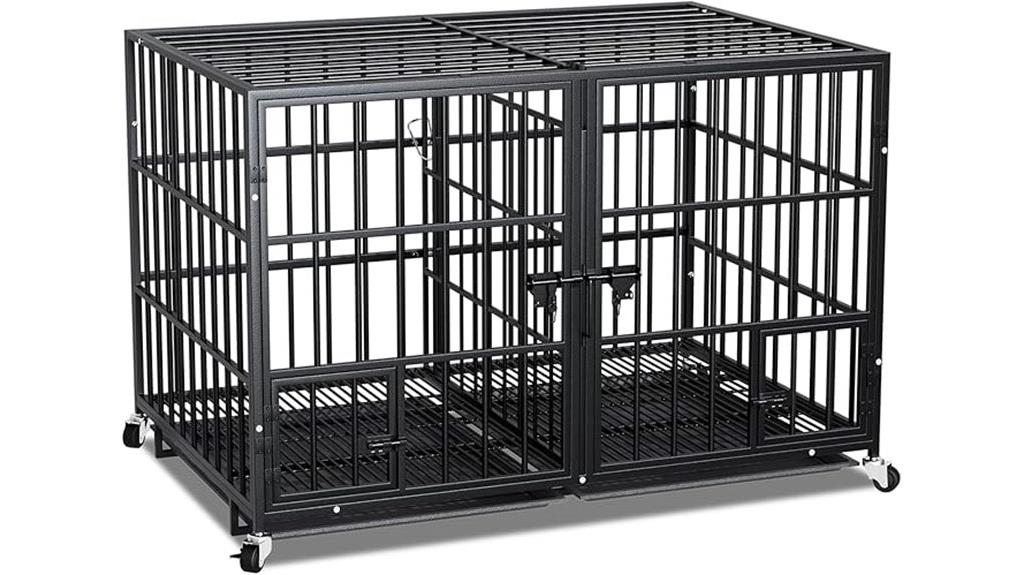 large heavy metal dog crate