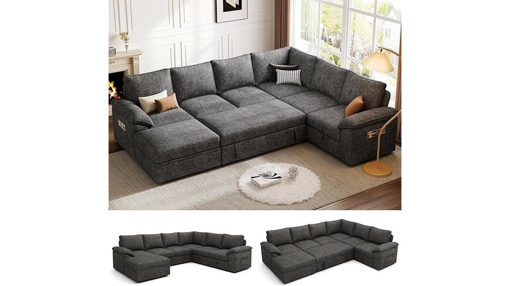 large u shaped storage sofa