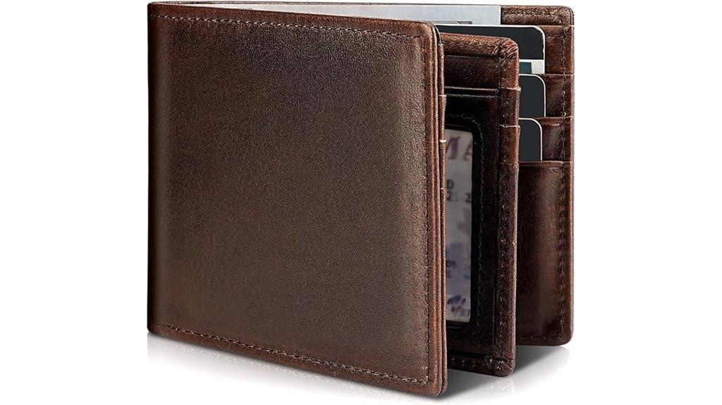 leather rfid bifold wallet