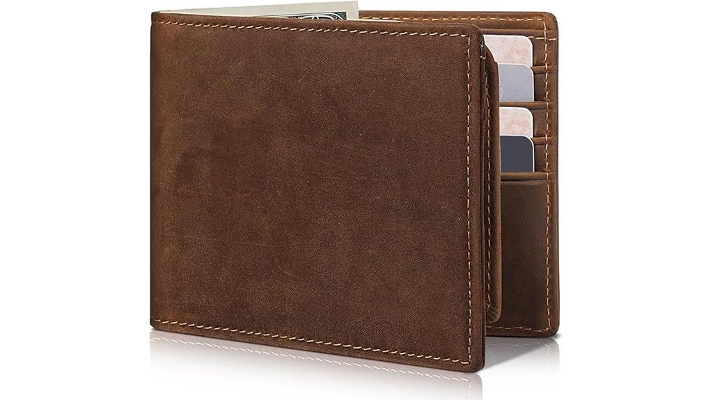 leather rfid bifold wallet