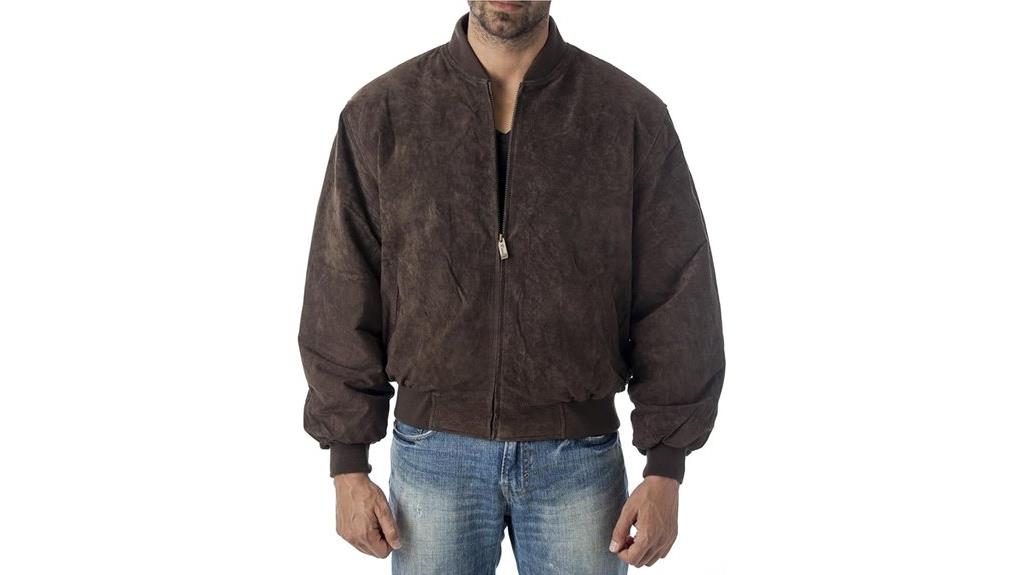 luxurious suede baseball jacket