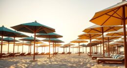 luxury beach umbrella selection
