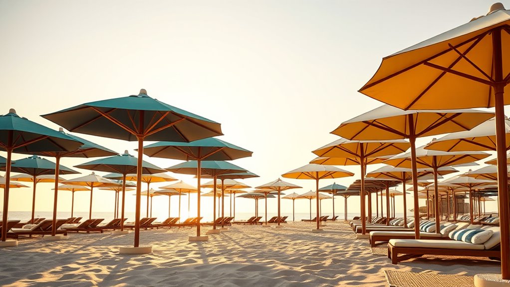 luxury beach umbrella selection