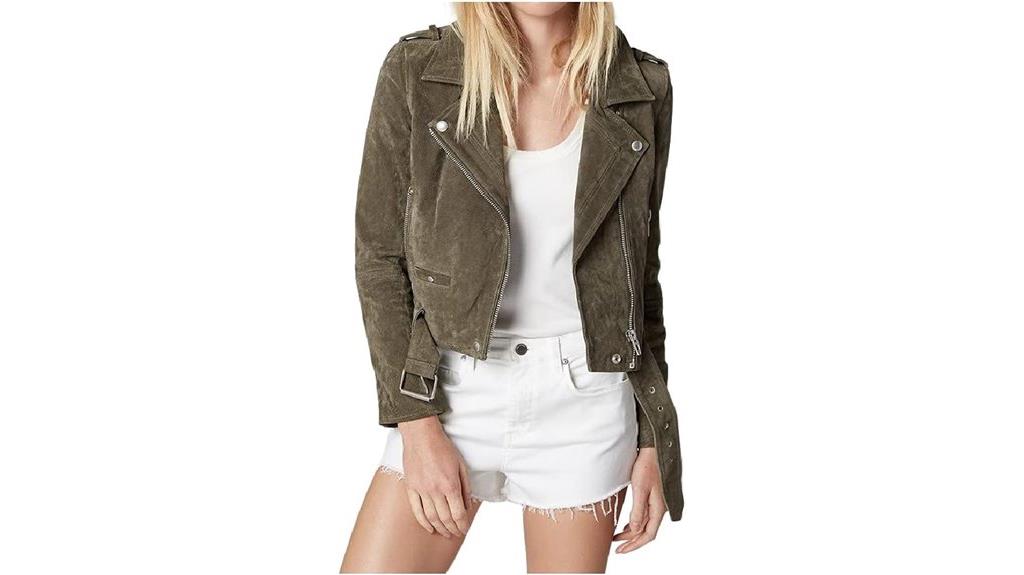 luxury cropped suede jacket