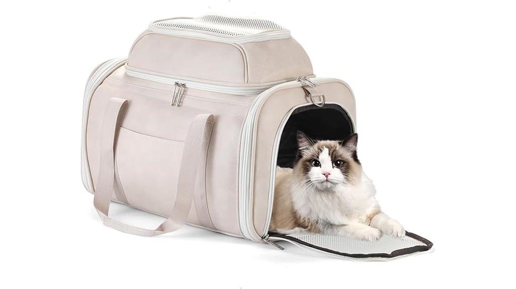 luxury leather pet carrier