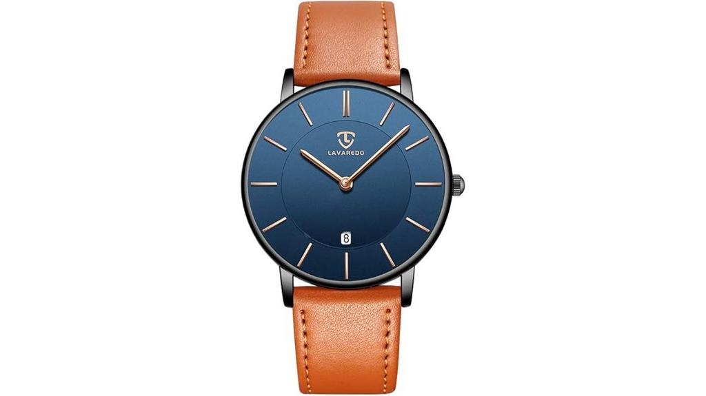 minimalist leather strap watch
