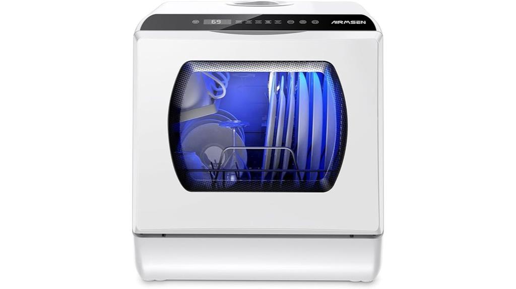 portable countertop dishwasher with five programs