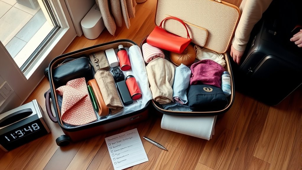 prepare pack confirm relax