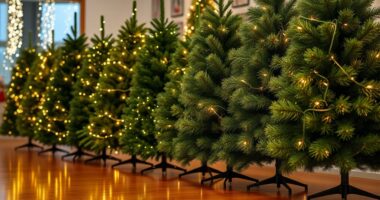 realistic pre lit christmas trees