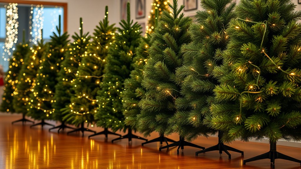 realistic pre lit christmas trees