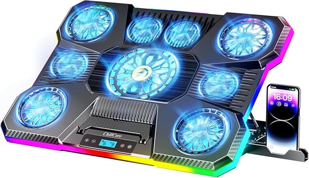 rgb lit laptop cooling pad
