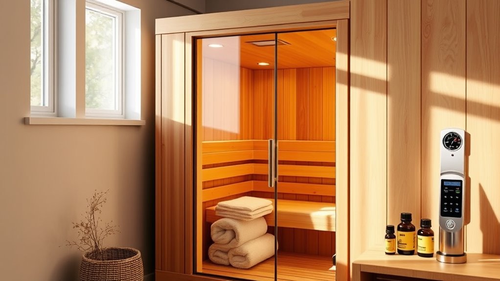 sauna size features installation