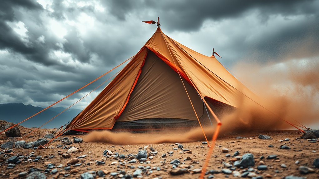 secure tent in strong winds