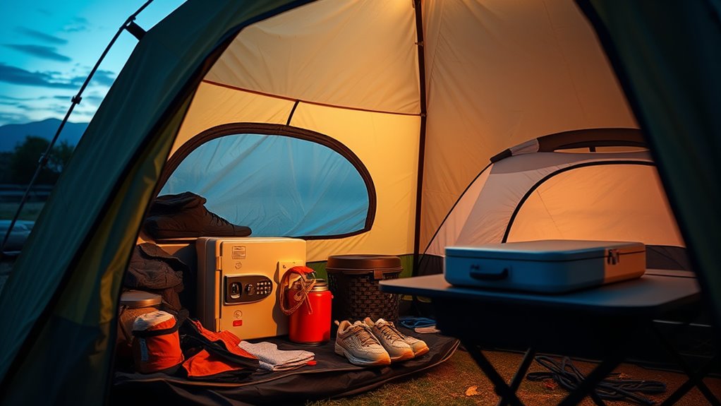 secure valuables in tents
