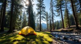 selecting quiet accessible campsites