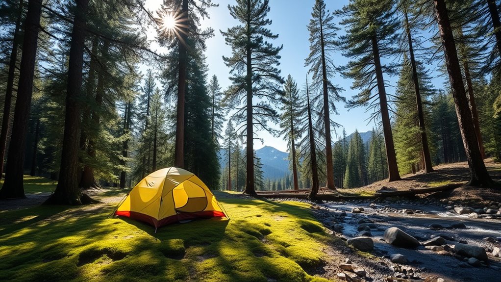 selecting quiet accessible campsites