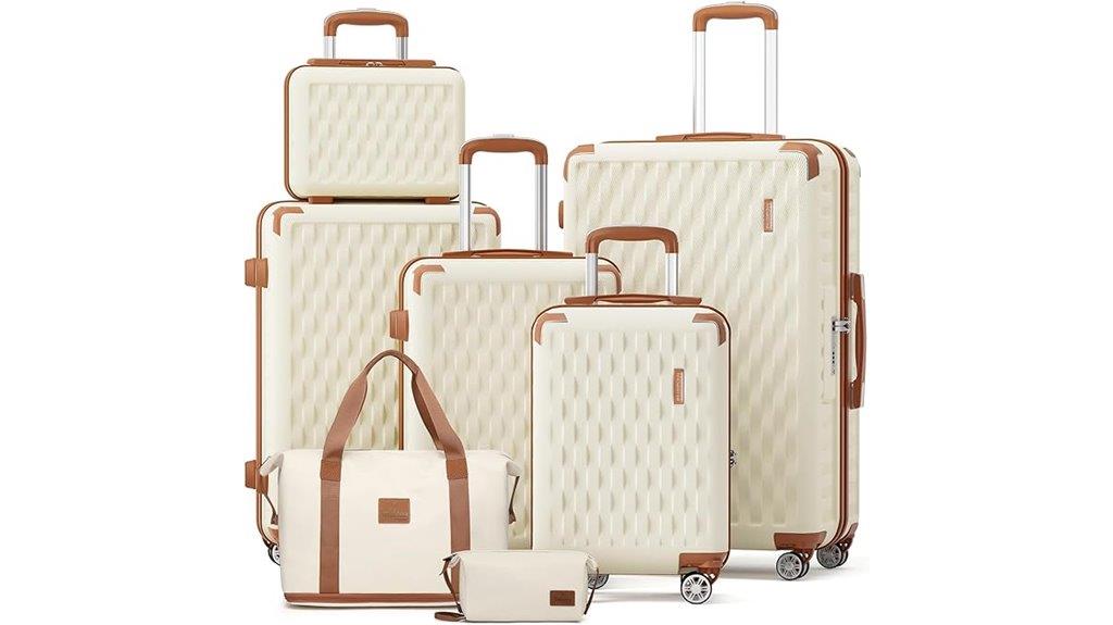 seven piece durable luggage