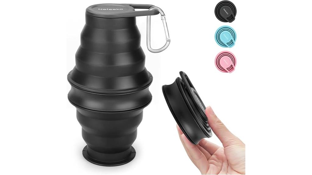 silicone collapsible reusable water bottle