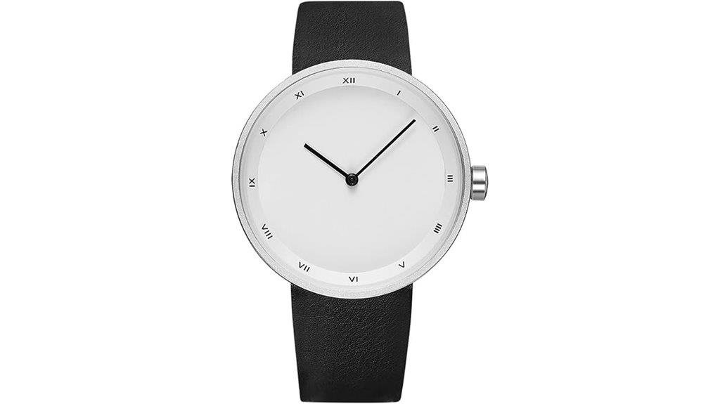 slim waterproof leather watch