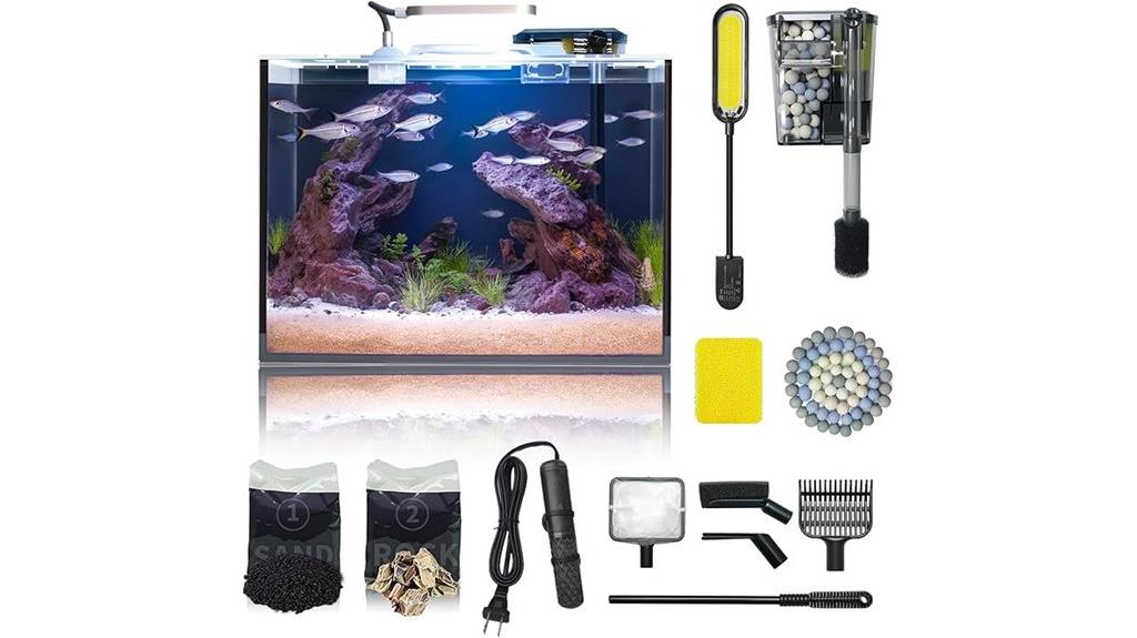 small aquarium with accessories