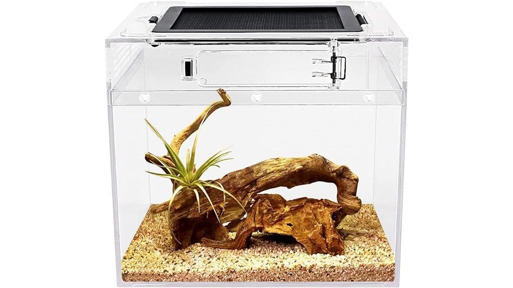 small clear reptile enclosure