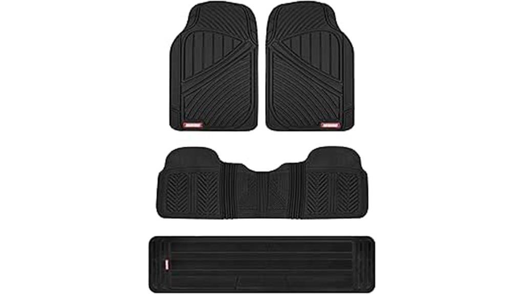 three row vehicle floor mats