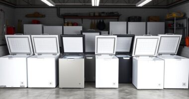 top garage chest freezers