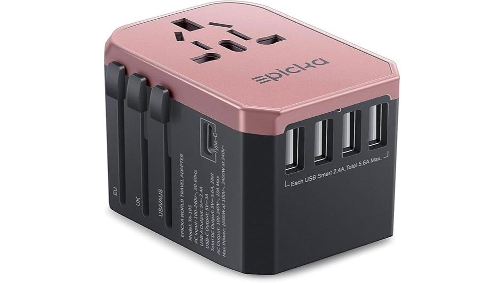 universal travel adapter with usb c