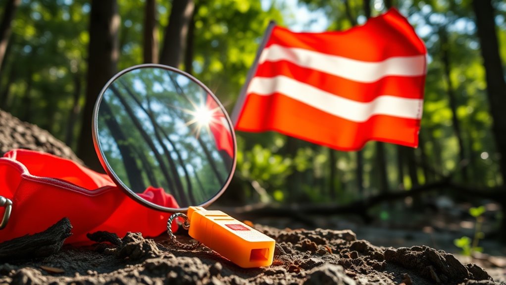 use mirrors whistles flags