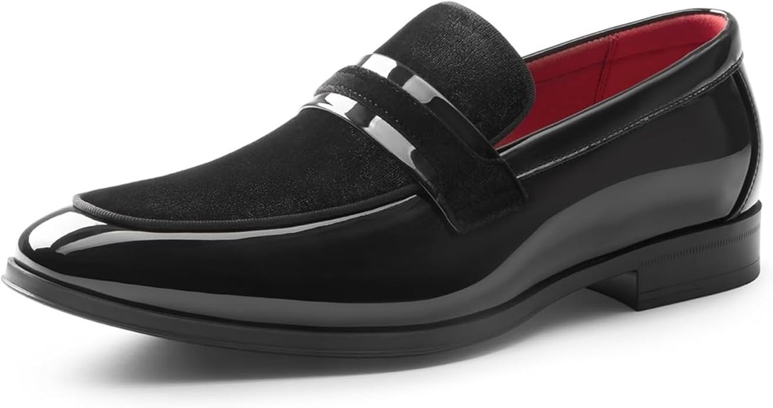 velvet tuxedo slip on shoes
