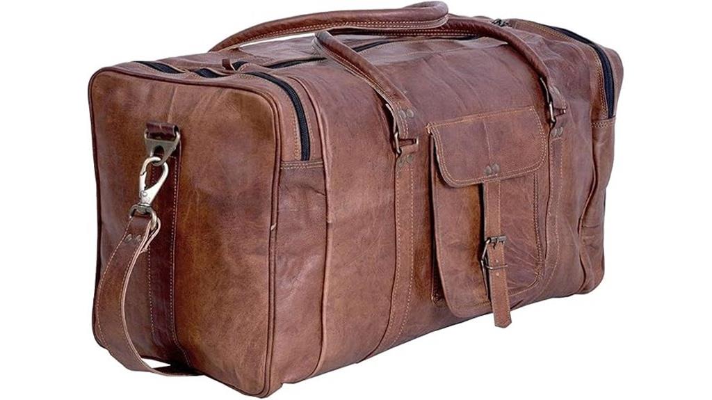vintage leather travel bag