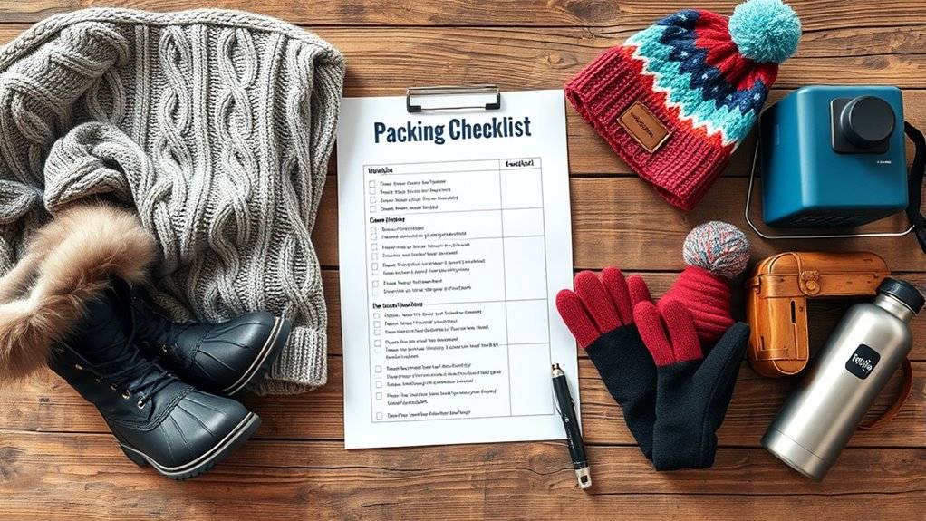 warm clothing and accessories