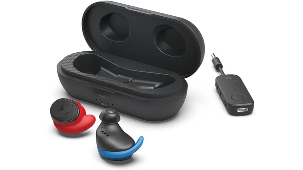 wireless earbuds with airplane adapter