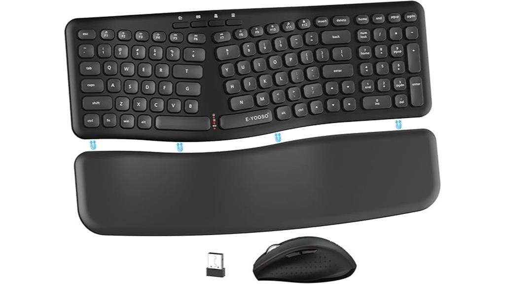 wireless ergonomic keyboard mouse combo