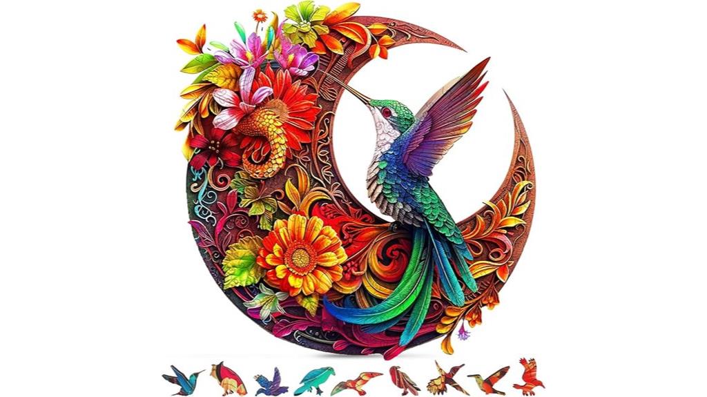 wooden hummingbird puzzle